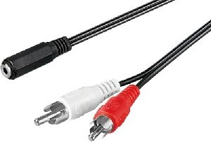 Goobay 50442 Audio-Kabeladapter 3,5-mm-Buchse zu Cinch-Stecker VPE Cable Tag Mindestbestellmenge 1