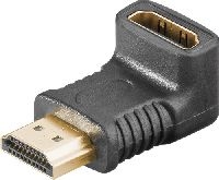 Goobay 51727 HDMI™ Winkeladapter, vergoldet, HDMI™-Buchse (Typ A), Schwarz - HDMI™-Buchse (Typ A) >