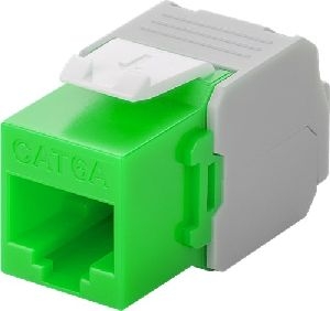 Goobay 90687 Keystone Modul RJ45 CAT 6A, UTP Farbversion: Grün