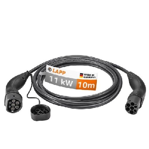 LAPP MOBILITY 75748 Ladekabel Typ 2, bis zu 11 kW, 10 m, schwarz VPE Retail Box Mindestbestellmenge 1