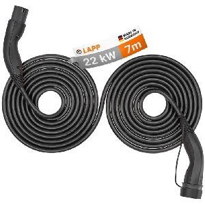 LAPP MOBILITY 75750 Selbstaufrollendes Ladekabel Typ 2, bis zu 22 kW, 7 m, schwarz VPE Retail Box Mindestbestellmenge 1