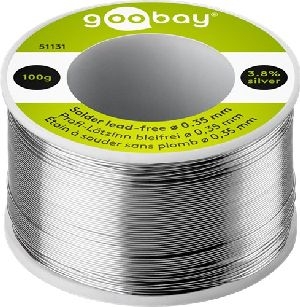 Goobay 51131 Profi-Lötzinn bleifrei, ø 0,35 mm, 100 g VPE Bulk Mindestbestellmenge 1