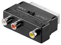 Goobay 50122 Scart zu Composite Audio Video Adapter, IN/OUT, Scart-Stecker (21-Pin), Schwarz - Scart