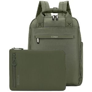 Golla 76466 Set aus Rucksack und Laptop-Sleeve 14 Zoll, Grün passend für Geräte bis: 35.5 cm