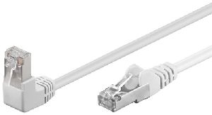 Goobay 94183 CAT 5e Patchkabel 1x 90° gewinkelt, F/UTP, weiß Kabellänge: 10 m