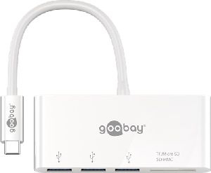 Goobay 62097 USB-C™ Multiport-Adapter auf 3x USB-A, Cardreader :