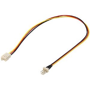 Goobay 34631 PC-Lüfter Stromkabel-Verlängerung, 3-Pin Stecker/Buchse VPE Retail Polybag Mindestbestellmenge 1