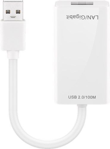 Goobay 95035 USB 2.0 Fast Ethernet Netzwerkkonverter, weiß VPE Retail Box Mindestbestellmenge 1