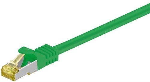 Goobay 91658 RJ45 Patchkabel CAT 6A S/FTP (PiMF), 500 MHz mit CAT 7 Rohkabel, grün VPE Cable Tag Mindestbestellmenge 1