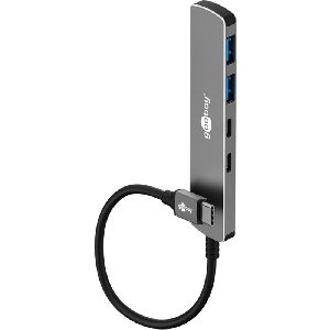 Goobay 79159 Slim 4-Port USB-Hub, USB-C™ auf USB-C™/USB-A, 5 Gbit/s VPE Retail Box Mindestbestellmenge 1