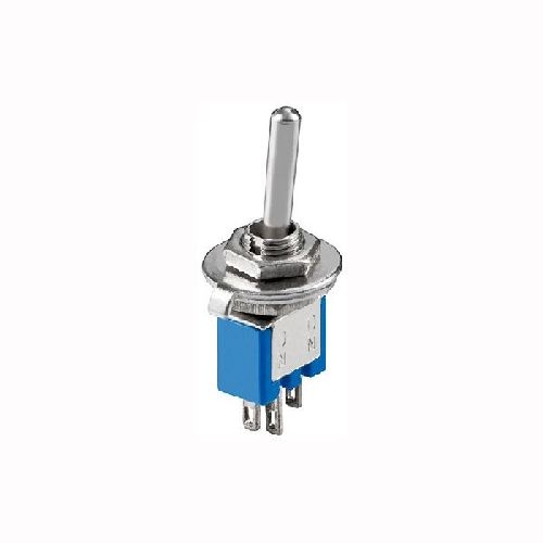 Goobay 10014 Kippschalter Subminiatur, 1x UM, 3 Pins, blaues Gehäuse VPE Bulk Mindestbestellmenge 1
