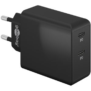 Goobay 61757 USB-C™ PD Dual-Schnellladegerät (36 W) schwarz Farbversion: schwarz VPE Retail Polybag Mindestbestellmenge 1