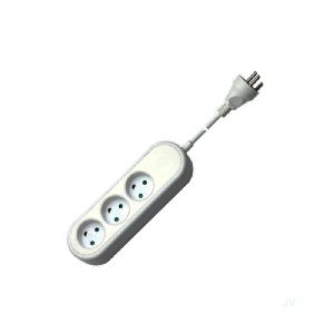 Goobay 77619 Steckdosenleiste 3-fach Dänemark 1,5 m, weiß Kabellänge: 1.5 m