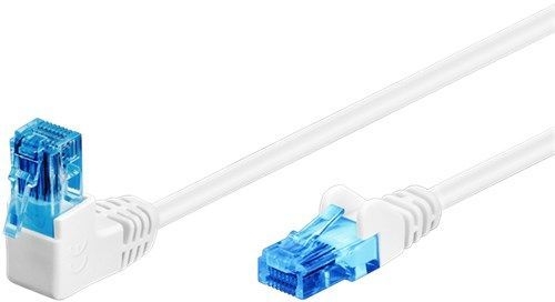 Goobay 51539 CAT 6A Patchkabel 1x 90° gewinkelt, U/UTP, weiß VPE Bulk Mindestbestellmenge 1