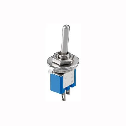 Goobay 10013 Kippschalter Subminiatur, EIN - AUS, 2 Pins, blaues Gehäuse VPE Bulk Mindestbestellmenge 1
