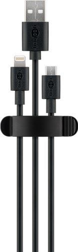 Goobay 70685 Kabelmanagement Clip 3-Slots, schwarz VPE Retail Blister Mindestbestellmenge 1