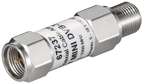 Goobay 67237 Mini Koaxialkabel-Verstärker 18 dB (DVB-T/SAT) VPE Bulk Mindestbestellmenge 1
