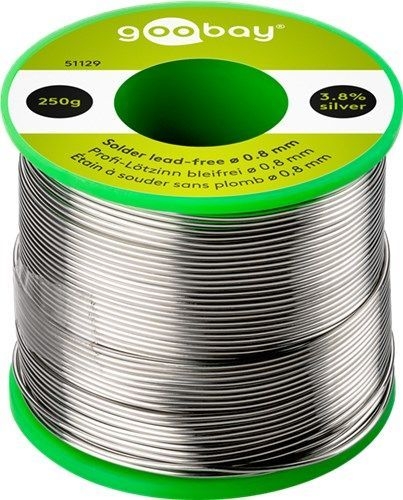 Goobay 51129 Profi-Lötzinn bleifrei, ø 0,8 mm, 250 g VPE Bulk Mindestbestellmenge 1