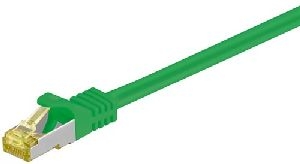 Goobay 91613 RJ45 Patchkabel CAT 6A S/FTP (PiMF), 500 MHz mit CAT 7 Rohkabel, grün VPE Cable Tag Mindestbestellmenge 1