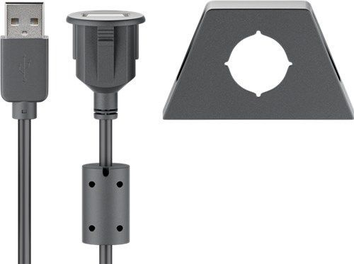 Goobay 95444 USB-A-Verlängerung mit Sicherungsclip, 0,6 m, schwarz VPE Cable Tag Mindestbestellmenge 1