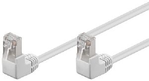 Goobay 96064 CAT 5e Patchkabel 2x 90° gewinkelt, F/UTP, weiß Kabellänge: 3 m