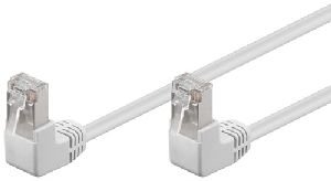 Goobay 96064 CAT 5e Patchkabel 2x 90° gewinkelt, F/UTP, weiß Kabellänge: 3 m