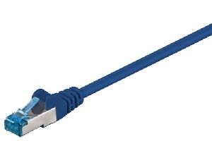 Goobay 94130 CAT 6A Patchkabel, S/FTP (PiMF), blau Kabellänge: 0.25 m