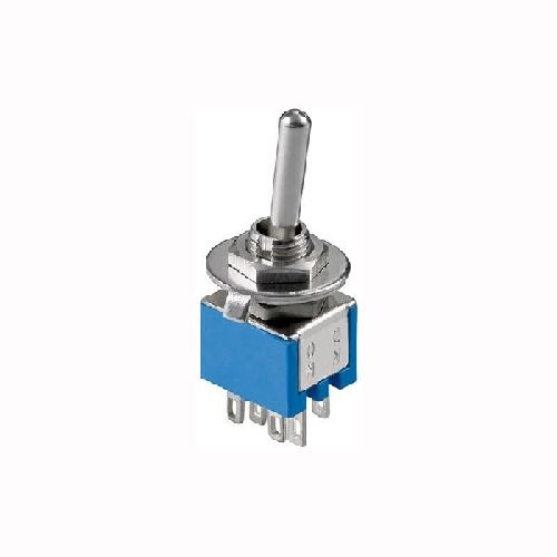 Goobay 10015 Kippschalter Miniatur, 2x UM, 6 Pins, blaues Gehäuse VPE Bulk Mindestbestellmenge 1
