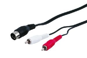 Goobay 50014 Audio-Kabeladapter, DIN-Stecker zu Stereo-Cinch-Stecker Kabellänge: 1.5 m