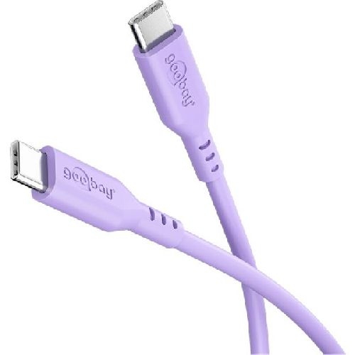 Goobay 77745 USB-C™-Silikonkabel, 1,5 m, lila VPE Sleeve Mindestbestellmenge 1