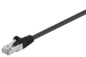 Goobay 68704 CAT 5e Patchkabel, F/UTP, schwarz Kabellänge: 0.25 m