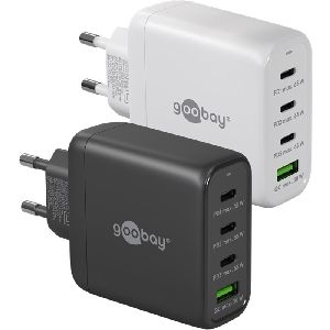 Goobay 64819 USB-C™ PD GaN Multiport-Schnellladegerät (68 W) schwarz Farbversion: schwarz VPE Retail Polybag Mindestbestellmenge 1