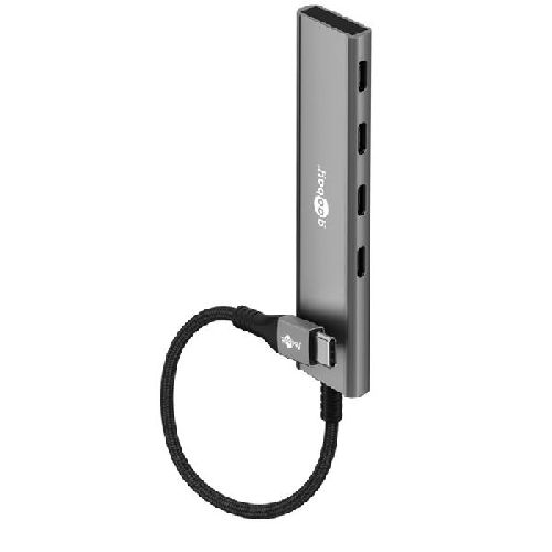 Goobay 76564 Slim 4-Port USB-Hub, USB-C™ auf USB-C™, 5 Gbit/s VPE Retail Box Mindestbestellmenge 1