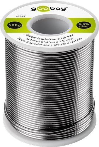 Goobay 40849 Lötzinn bleifrei, ø 1,5 mm, 500 g VPE Bulk Mindestbestellmenge 1