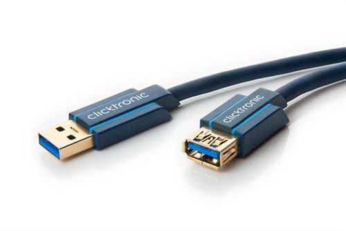 Clicktronic 70119 USB-A-Verlängerungskabel VPE Retail Box Mindestbestellmenge 1