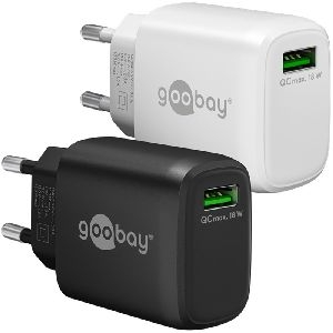 Goobay 61671 USB-A QC Schnellladegerät (18 W) schwarz VPE Retail Polybag Mindestbestellmenge 1