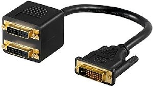 Goobay 68740 DVI-Adapterkabel, vergoldet Kabellänge: 0.1 m