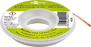 Goobay 45245 Entlötlitze 1 mm zur Entfernung von Lötzinn an Lötstellen 1,5 m VPE Bulk Mindestbestellmenge 1