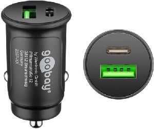 Goobay 59521 Dual-USB Auto-Schnellladegerät USB-C™ PD (Power Delivery) (27 W) VPE Retail Polybag Mindestbestellmenge 1
