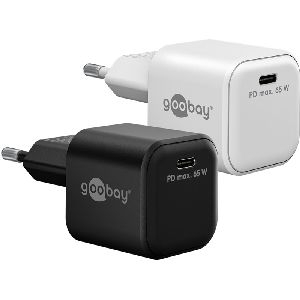 Goobay 65369 USB-C™ PD GaN Schnellladegerät Nano (65 W) schwarz VPE Retail Polybag Mindestbestellmenge 1