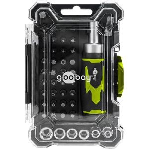 Goobay Tools 77842 Schraubendreher-Set mit 43-tlg. Bitsatz VPE Bulk Mindestbestellmenge 1