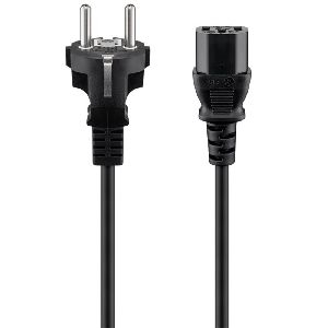 Goobay 59571 Kaltgeräte-Anschlusskabel,1,8 m, Schwarz, (3*0,75 mm²) VPE Retail Polybag Mindestbestellmenge 1