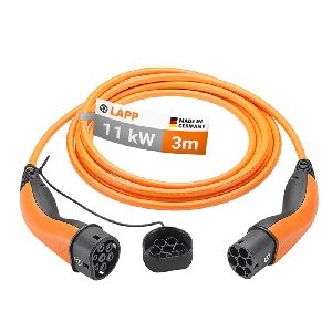 LAPP MOBILITY 75743 Ladekabel Typ 2, bis zu 11 kW, 3 m, orange, Kabellänge: 3 m
