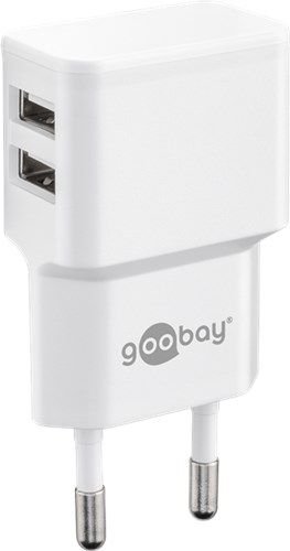 Goobay 44952 USB-A Dual-Ladegerät (12 W) weiß Farbversion: Weiß