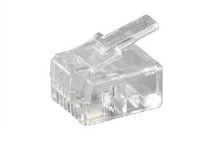 Goobay 50250 RJ11-Westernstecker für Flachkabel, 4 polig Anschluss, Typ: RJ11/RJ14-Stecker (6P4C)