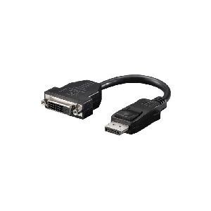 Goobay 69873 DisplayPort/DVI-D Adapterkabel 1.2, vernickelt, 0.15 m, Schwarz - DisplayPort-Stecker >