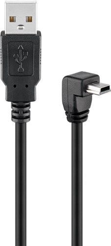 Goobay 93971 USB-A-auf-Mini-B-Kabel 90°, 1,8 m, schwarz VPE Bulk Mindestbestellmenge 1