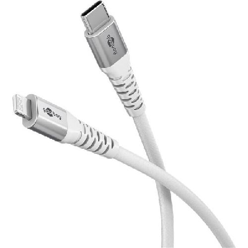 Goobay 74519 Lightning auf USB-C™ Supersoftes Textilkabel mit Metallsteckern, 1 m VPE Cable Tag Mindestbestellmenge 1