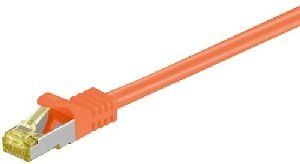 Goobay 91678 RJ45 Patchkabel CAT 6A S/FTP (PiMF), 500 MHz mit CAT 7 Rohkabel, orange Kabellänge: 30
