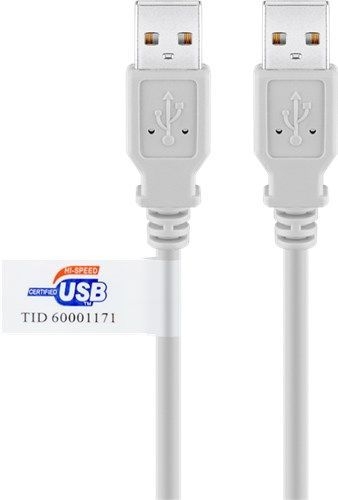 Goobay 50798 USB-A-Kabel, zertifiziert, 5 m, grau VPE Bulk Mindestbestellmenge 1